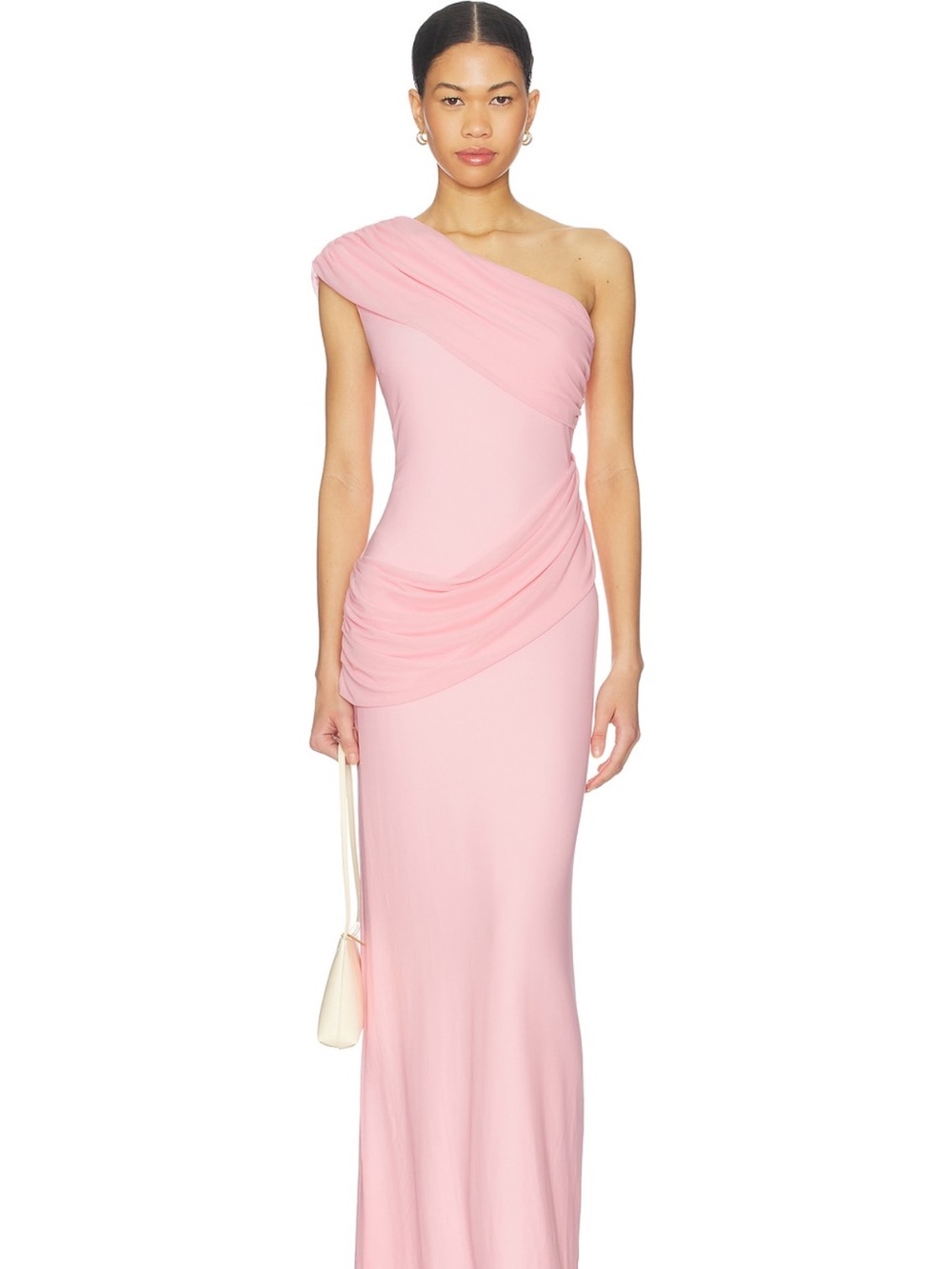 superdown One-Shoulder Draped Baby Pink Gown - Fleur Maxi Dress